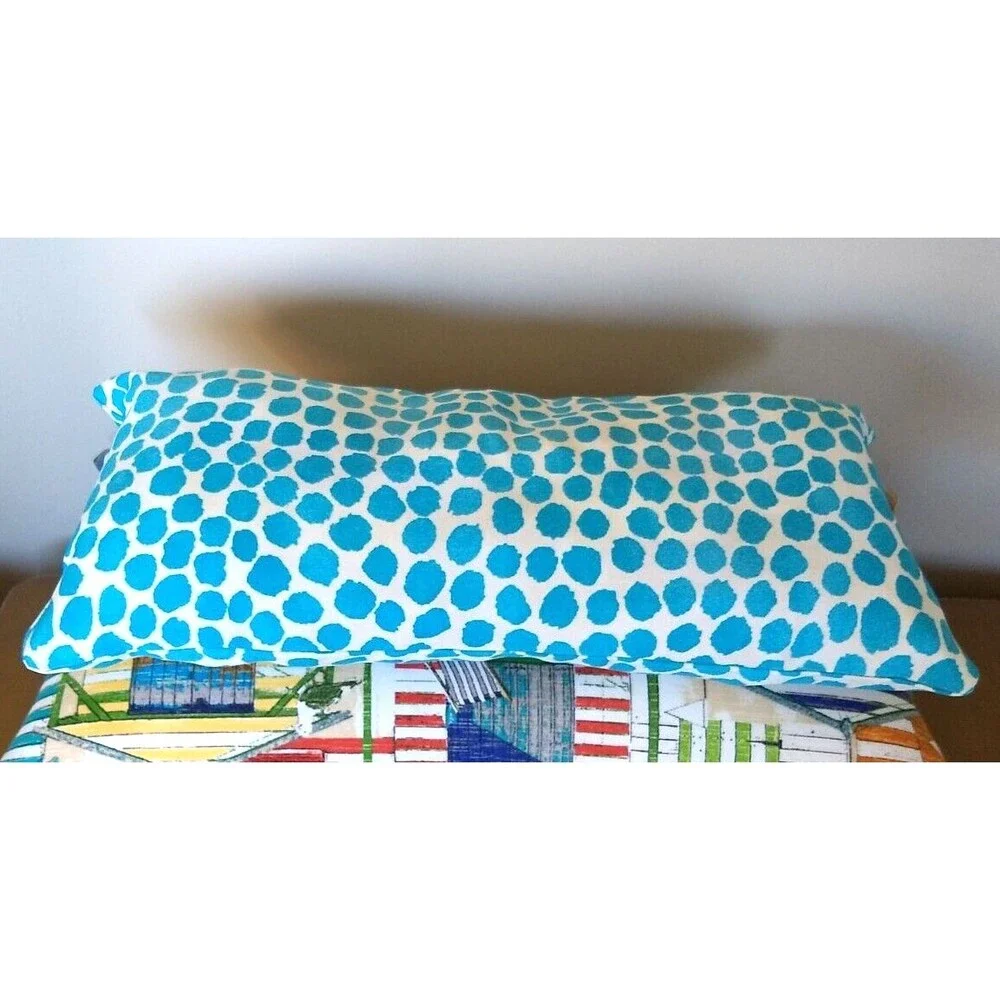 GENEVIEVE GORDER Turquoise Dot 10X20 LUMBAR IN/OUTDOOR Throw Pillow‎ Cover NEW